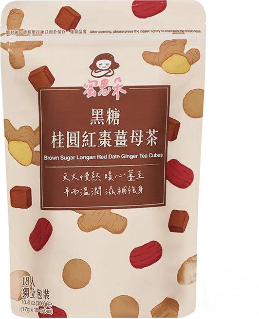 蜜思朵 黑糖桂圓紅棗薑母茶, 17g, 18顆, 1袋