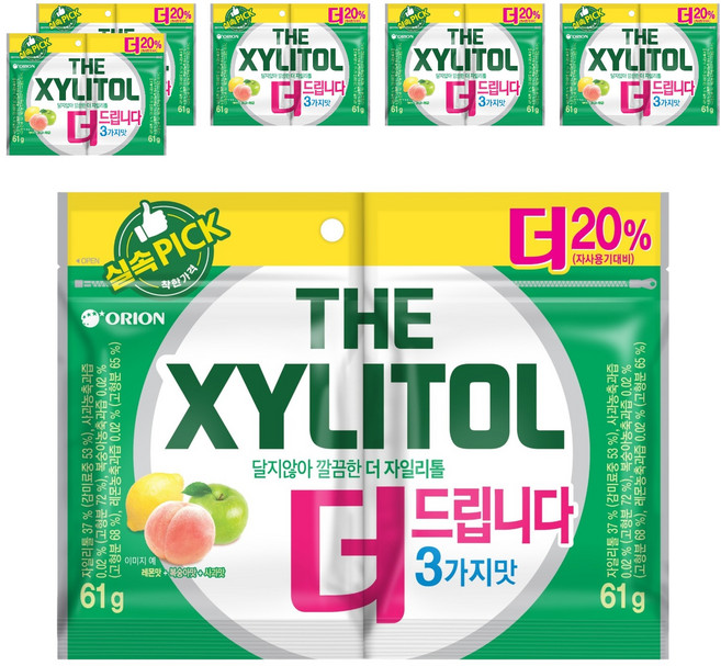 오리온 더 자일리톨 리필백, 61g, 12개