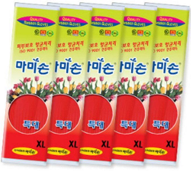 마미손 고무장갑, 레드, 특대(XL), 5개