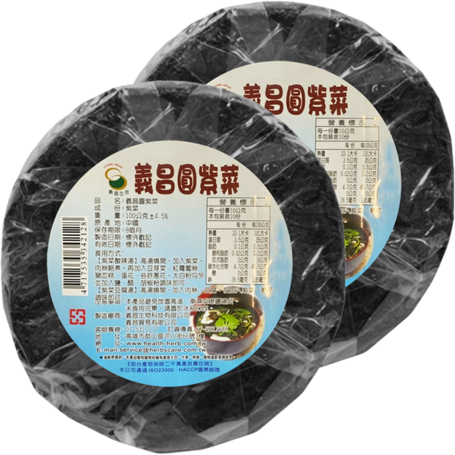 義昌生技 嚴選圓紫菜, 100g, 2包