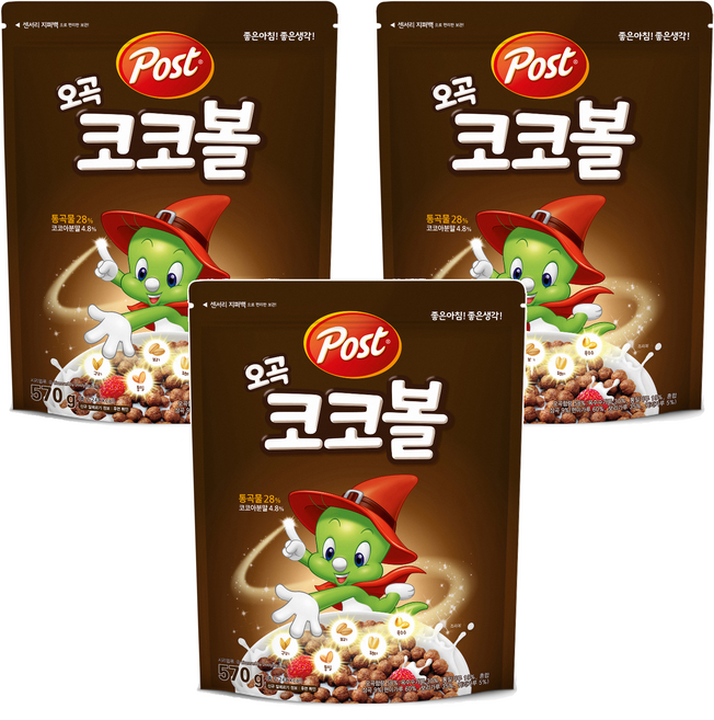 포스트 오곡 코코볼 시리얼, 570g, 3개