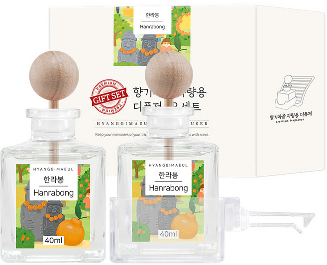 향기마을 차량용 디퓨저 40ml, 제주한라봉, 2개