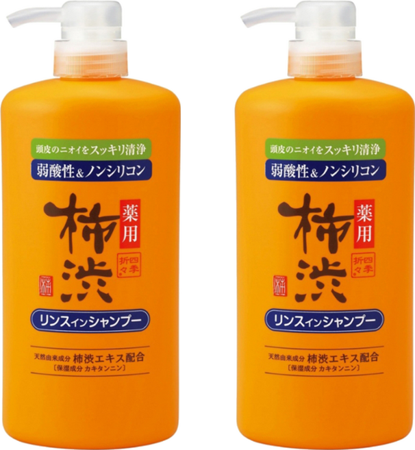 KUMANO 熊野油脂 四季 柿 洗髮精, 600ml, 2瓶