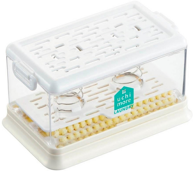 COGIT uchi more 手持洗衣皂盒刷 14 x 8.5 x 7.5cm, White, 1個