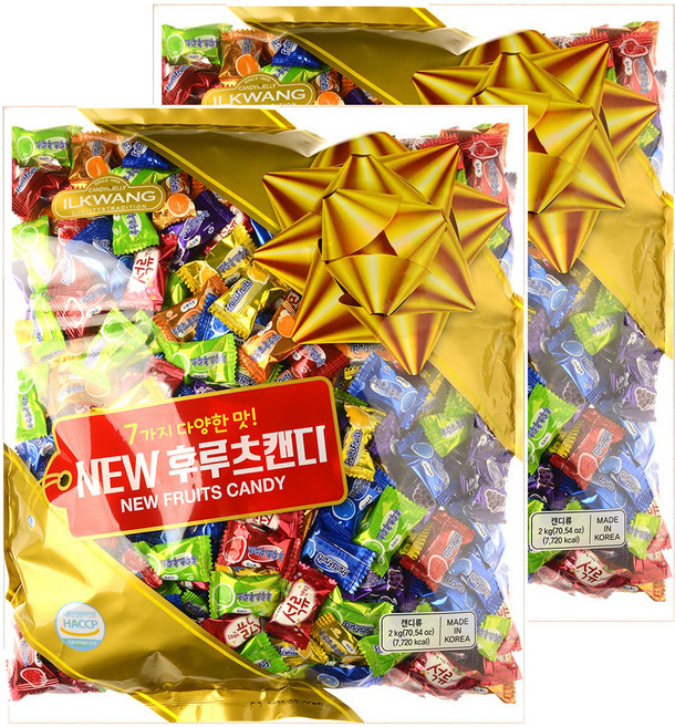 일광제과 뉴 후루츠 캔디 7가지맛, 2kg, 2개