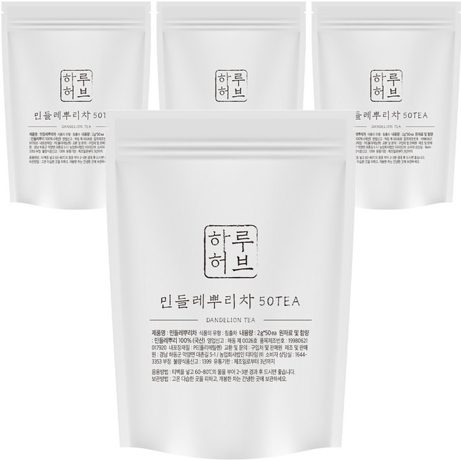 민들레뿌리차 티백, 2g, 50개입, 4개