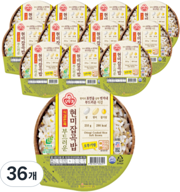 오뚜기 식감만족 부드러운 현미잡곡밥, 210g, 36개