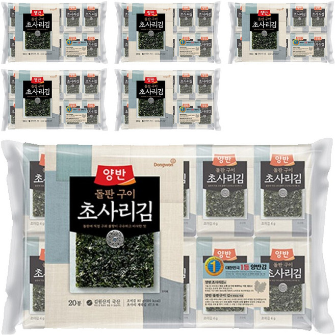 Dongwon 東遠 Yangban 兩班 傳統石板烤海苔, 80g, 6袋