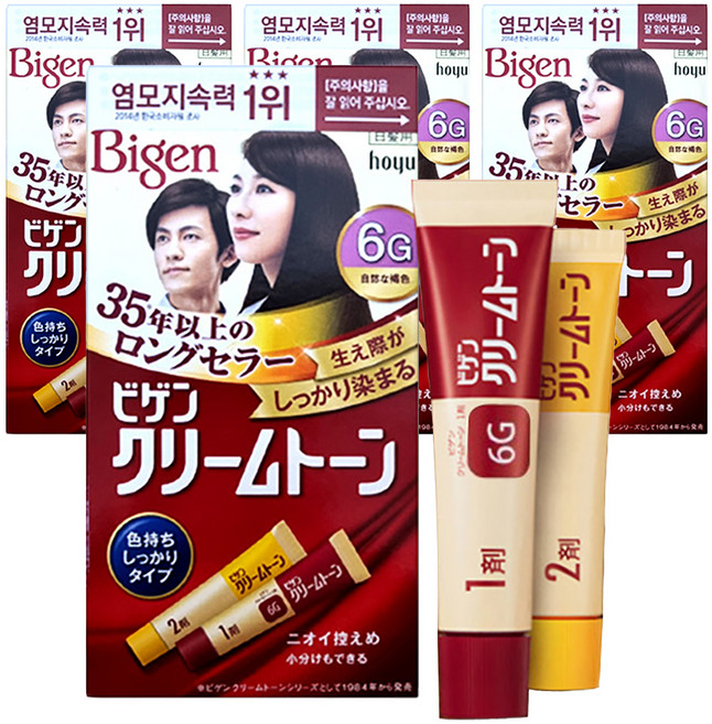 비겐 크림톤 염색제 40g, 6G자연갈색, 4개