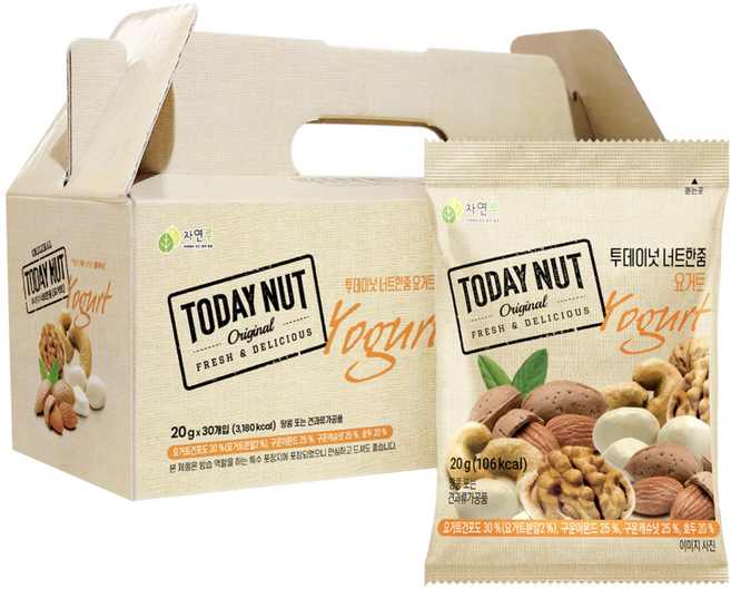 TODAY NUT 優格風味堅果隨身包禮盒 20g 30包, 1盒