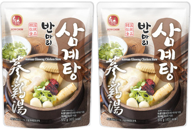 하우촌 반마리 삼계탕, 570g, 2개
