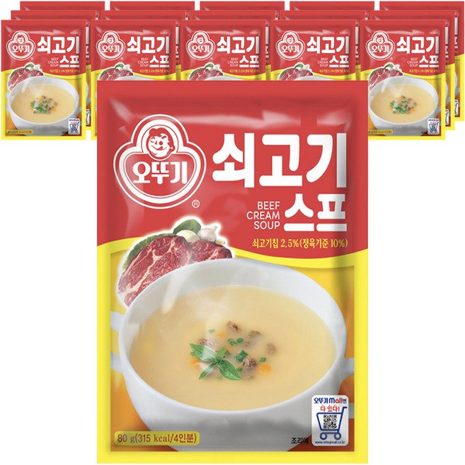 오뚜기 쇠고기 스프, 80g, 16개
