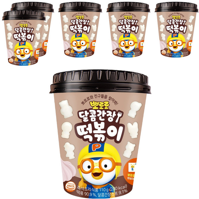 어니스트에프엔비 뽀로로 달콤간장 떡볶이, 110g, 6개