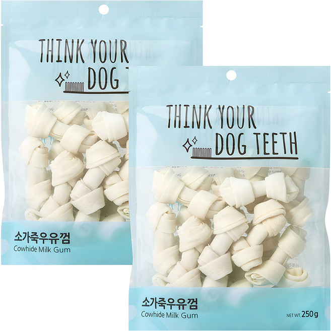 띵크유어도그티 전연령 강아지 우유껌 소형 18P, 소가죽, 250g, 2개