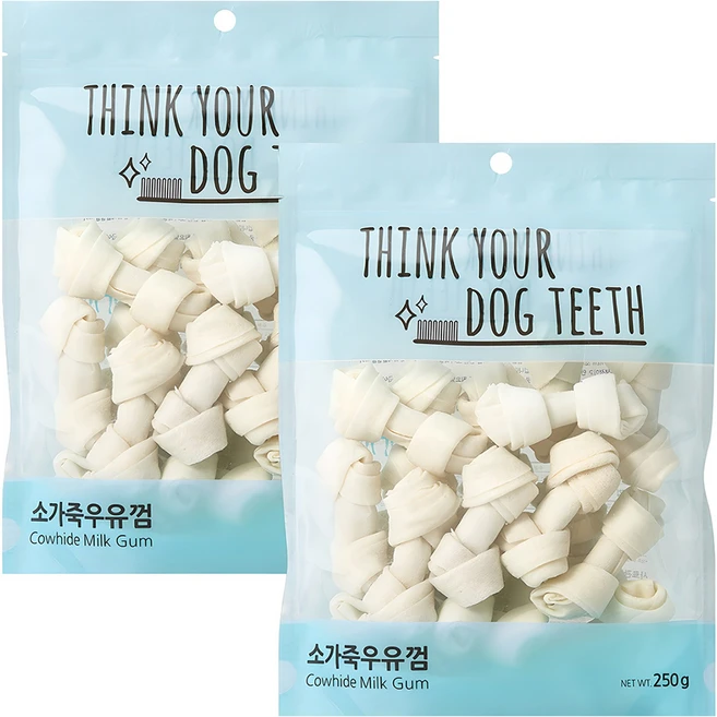 띵크유어도그티 전연령 강아지 우유껌 소형 18P, 소가죽, 250g, 2개 - 쿠팡