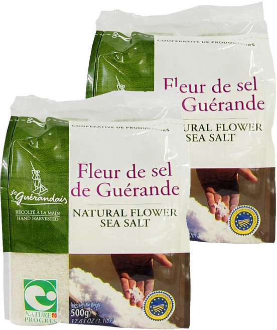 르게랑데 토판 천일염 플뢰르 드 셀 폴리백, 2개, 500g