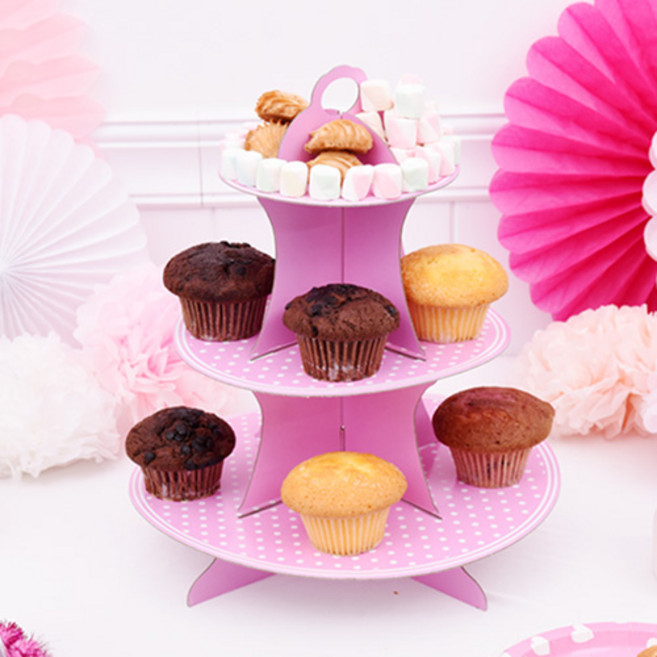 파티해 3단 컵케익 스탠드 핑크, 2개입, 1개