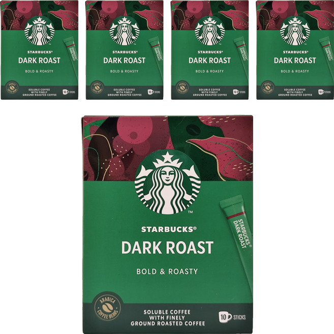 STARBUCKS 星巴克 特選系列 深度烘焙咖啡 隨手包, 2.3g, 10包, 5盒