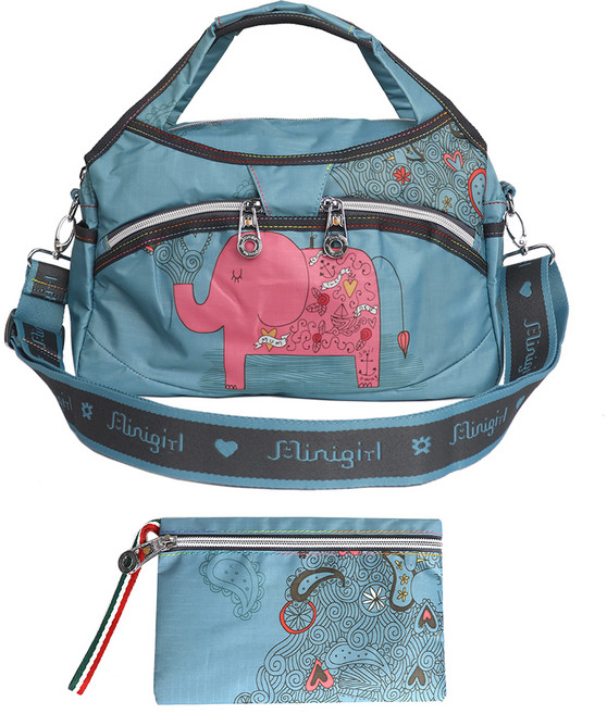 미니걸 코끼리 라운드토트 + 파우치 EB3630 숄더 청록