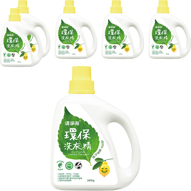 清淨海 環保洗衣精 極淨升級, 1.8kg, 6瓶