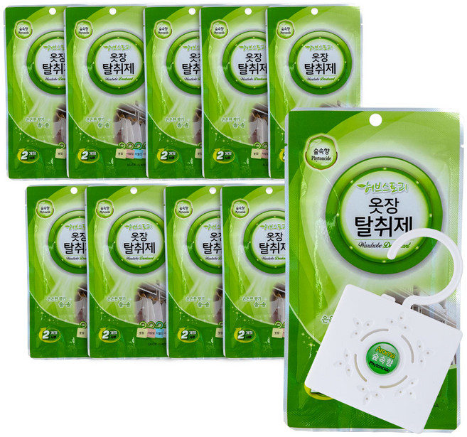 허브스토리 숲속향 옷장 탈취제 본품, 1g, 10개