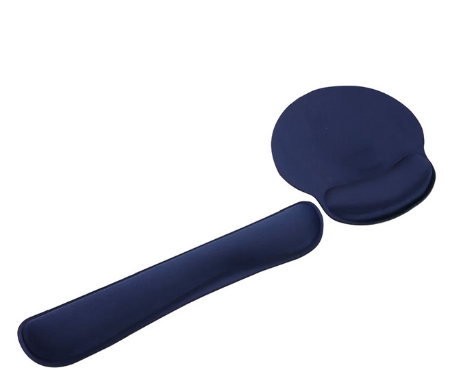 HONG JIN 宏晉 記憶海綿鍵鼠手托墊, 深藍色, 1組