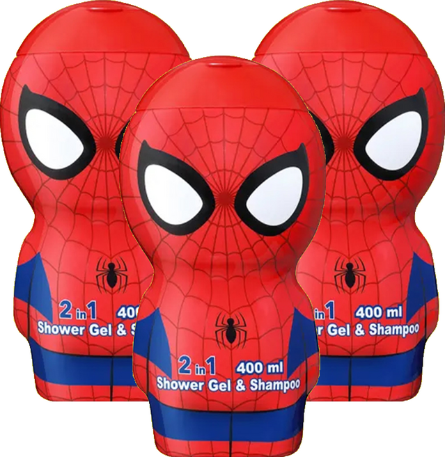 MARVEL 漫威 SPIDER-MAN 蜘蛛人 蜘蛛人限定版 2合1沐浴洗髮精, 400ml, 3瓶