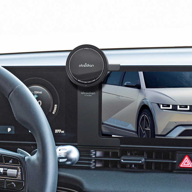 옵시디언 신형 아이오닉5 전용 Qi2 e쿨링 고속 무선 충전 휴대폰 거치대 CT-MW9PE + CT-HCH04, 혼합색상, CT-MW9PE+CT-HCH04