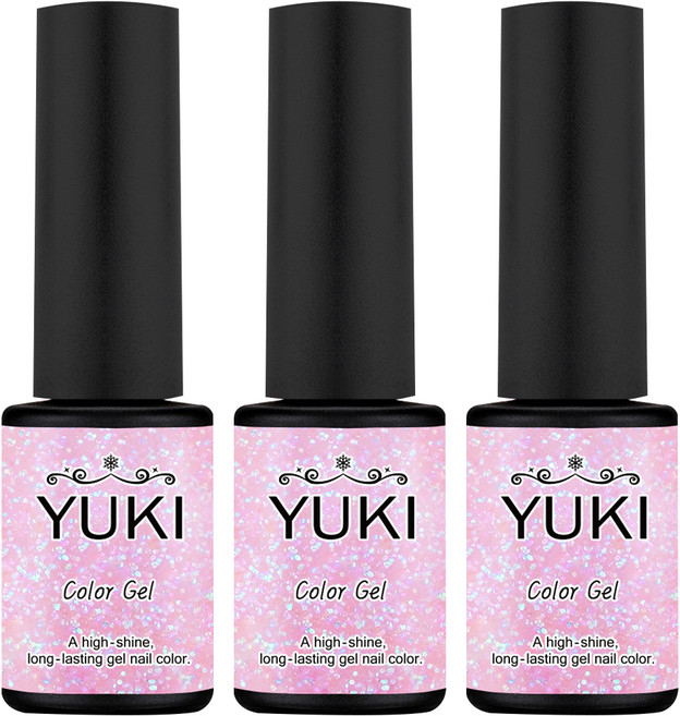 YUKI 彩色凝膠, 284號 玻璃粉, 5g, 3個