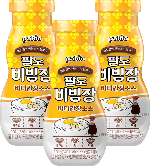 팔도 비빔장 버터간장소스, 200g, 3개