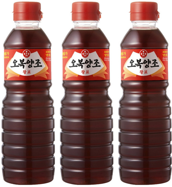 오복식품 양조 왕표간장, 500ml, 3개