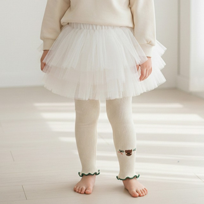 조이멀티 앵두베어 자수 날라리 골지 레깅스