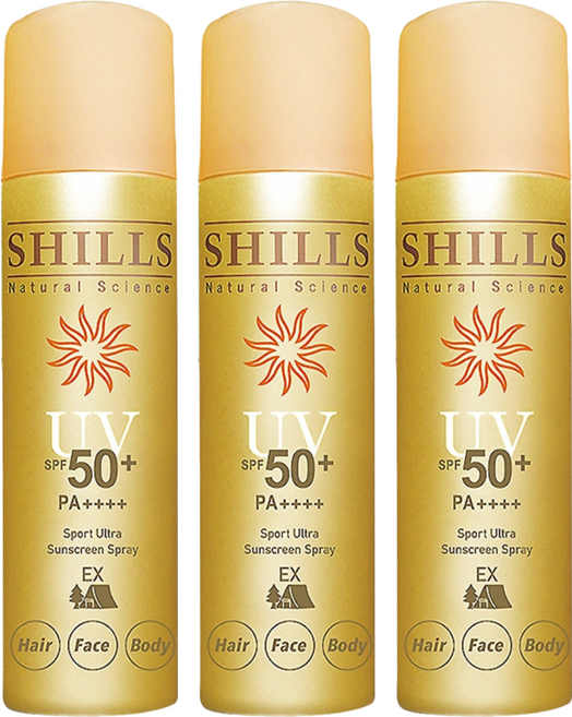 SHILLS 舒兒絲 保濕防曬冰鎮噴霧 修護防禦 咖色, 180ml, 3瓶
