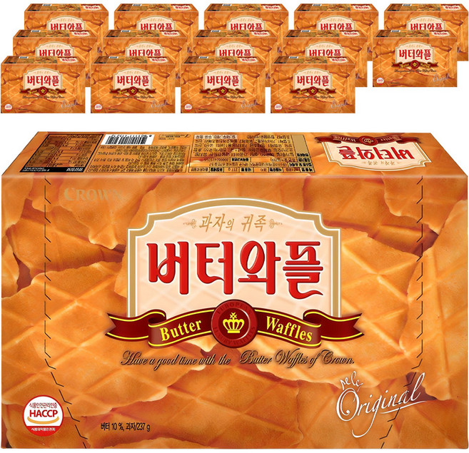 크라운 버터와플, 237g, 15개