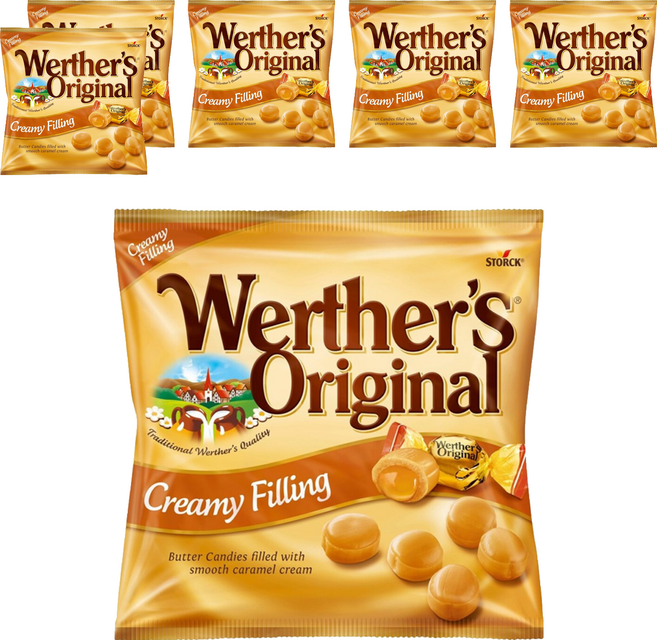 Werther's Original 道地的偉特 焦糖夾心鮮奶油糖, 80g, 6袋