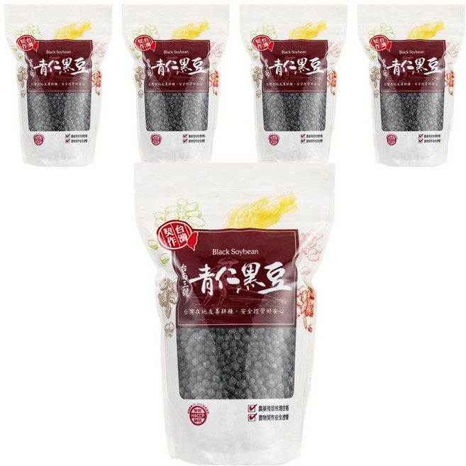 茂喜食品 台灣契作 台南三號青仁黑豆, 600g, 5包