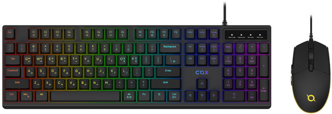 COX 저소음 멤브레인 오피스 게이밍 유선 키보드 마우스 세트, Black, CKM400, 일반형