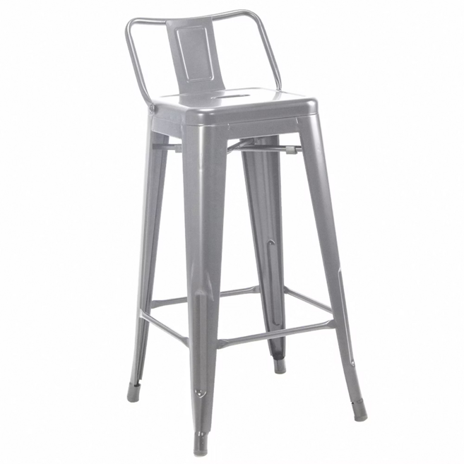 E-home Myth 密斯工業風金屬低背吧檯椅, 鐵元色, 1個