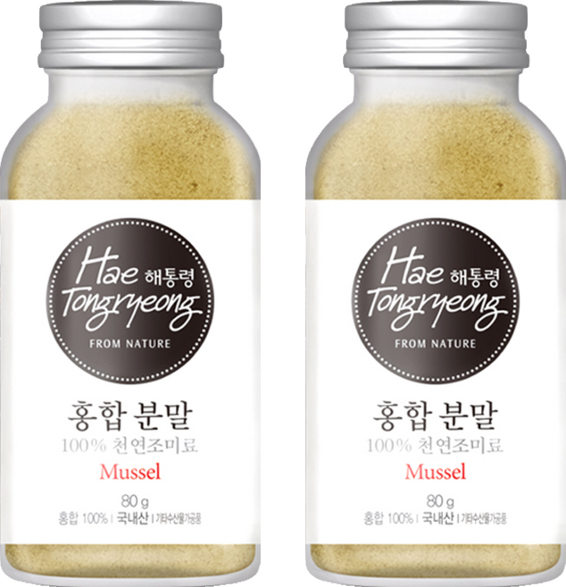 해통령 천연 홍합 분말, 80g, 2개