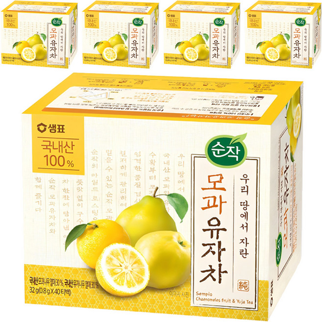 순작 모과 유자차 티백, 800mg, 40개입, 5개