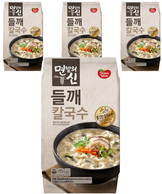 동원 면발의신 들깨칼국수 2인분, 258g, 4개