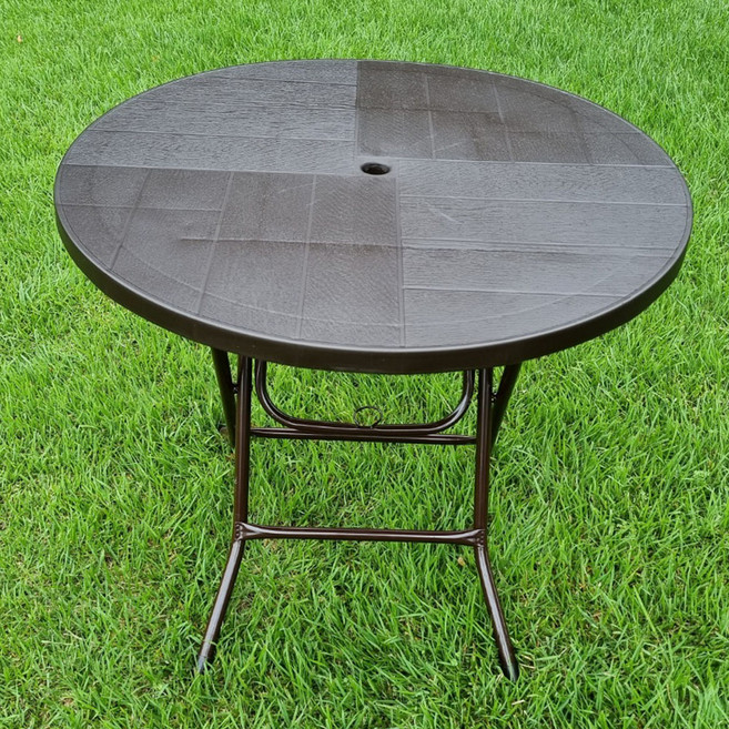 투에이산업 라탄 원형 야외테이블, 브라운