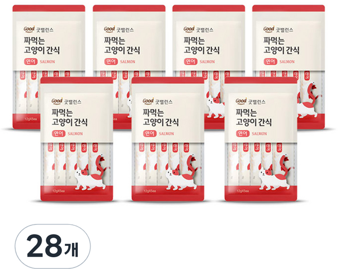 굿밸런스 짜먹는 고양이 간식, 연어, 60g, 28개