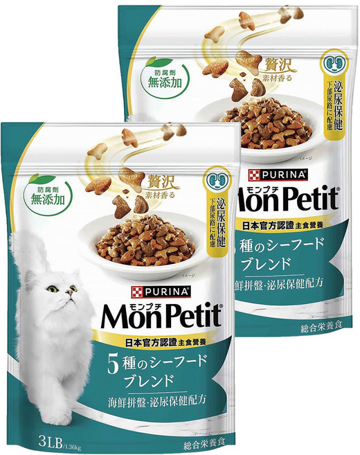 MonPetit 貓倍麗 成貓 海鮮拼盤乾飼料, 泌尿保健配方, 1.36kg, 2袋