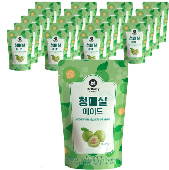 맥널티커피 청매실 에이드, 190ml, 20개