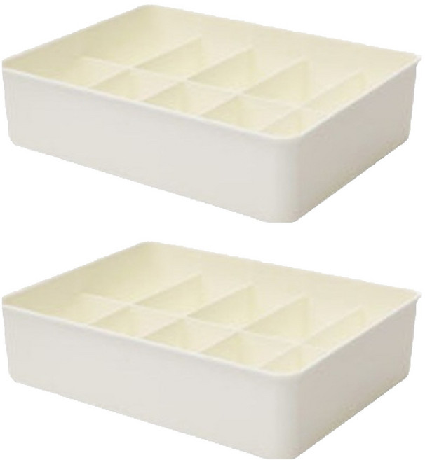 올리브엣 프리미엄 칸칸이 정리함 10칸, 화이트, 2개