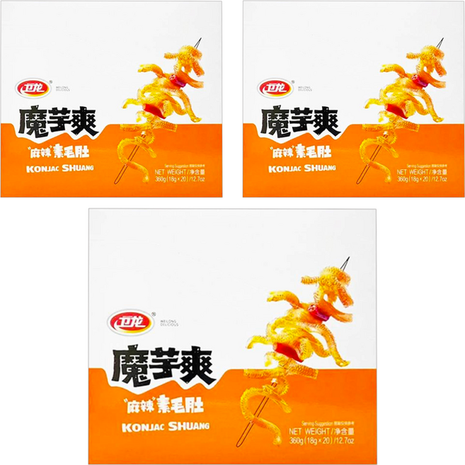 衛龍 麻辣素毛肚 20包入, 360g, 3盒
