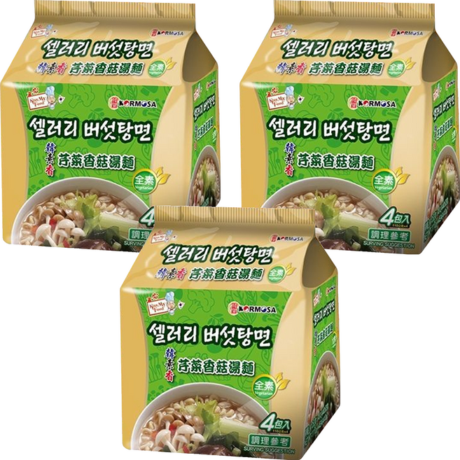 KORMOSA 韓寶 韓素香芹菜香菇湯麵 全素 110g, 12包