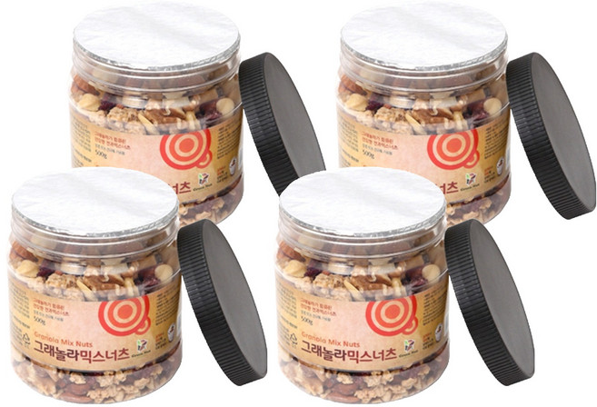 그린너트 믹스너트 용기, 500g, 4개