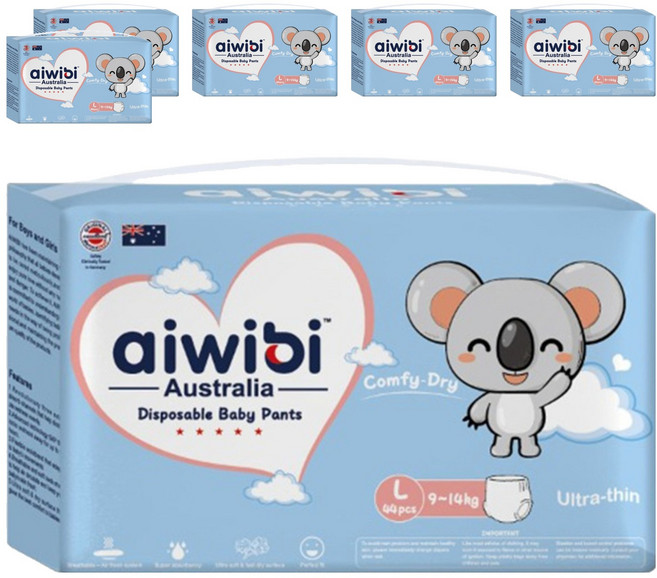 aiwibi 愛薇彼 清新乾爽褲型紙尿褲 9~14kg, L, 264片
